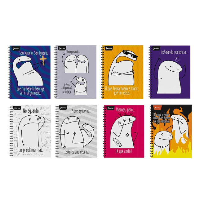 Cuaderno Argollado Durabook Memes 7 Materias 175 Hojas Mixto Norma