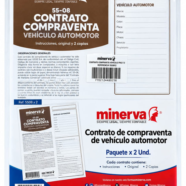 Contrato 5508 Paqx2 Compraventa Vehiculo Automotor