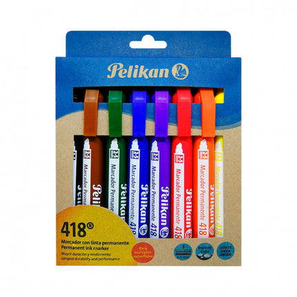 Estuche De Marcadores Permanente x8 Pelikan