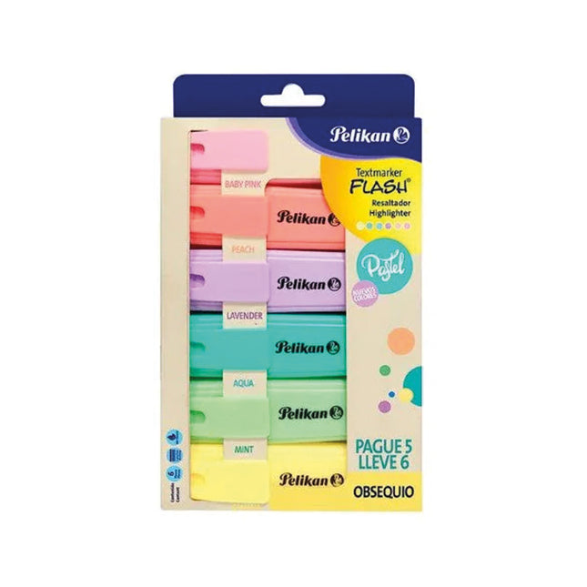 Resaltador Pelikan Pastel X6 unidades