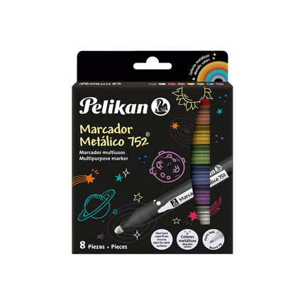 Marcador Metalico x8 Pelikan