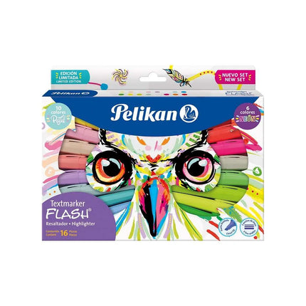 Resaltador Flash Buho x16 Pelikan