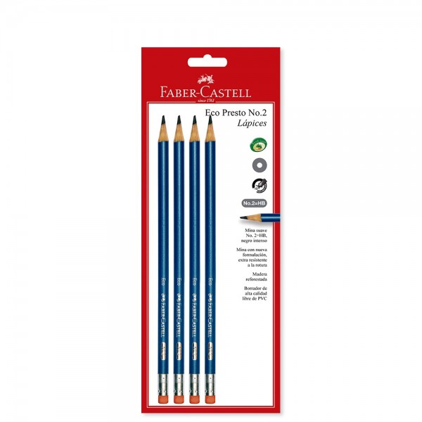 Lapiz Presto Numero 2 x4 Unidades Faber Castell