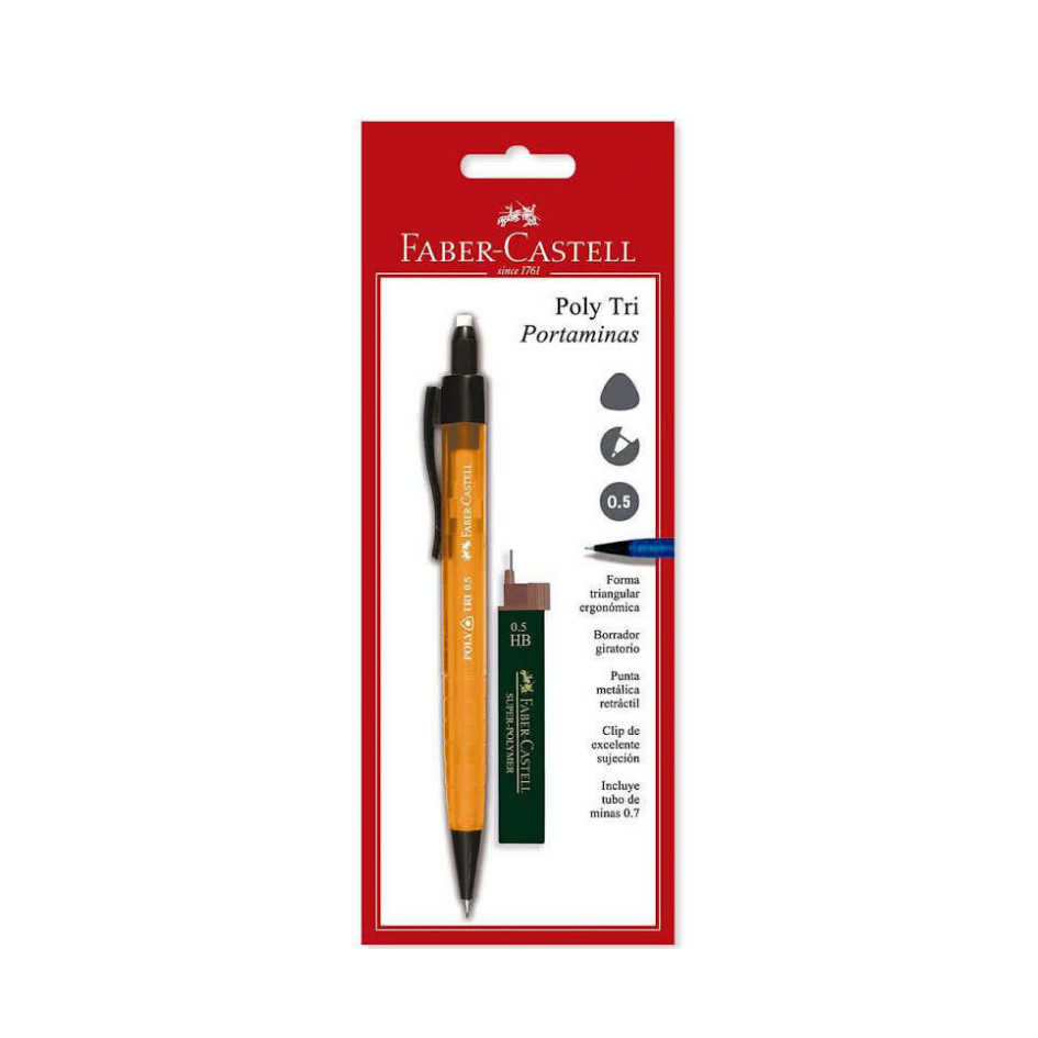 Portaminas Poly Try 0.5 Mm Con Minas Faber Castell
