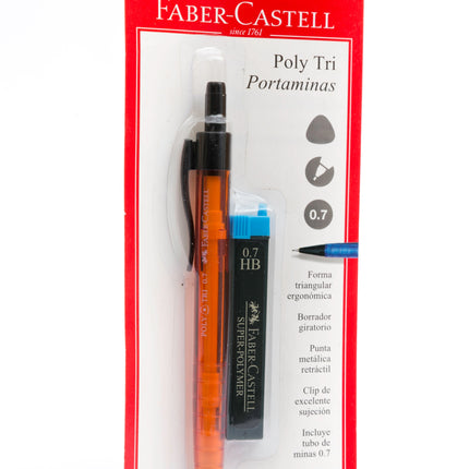 Portaminas Poly Try 0.7 Mm Con Minas Faber Castell