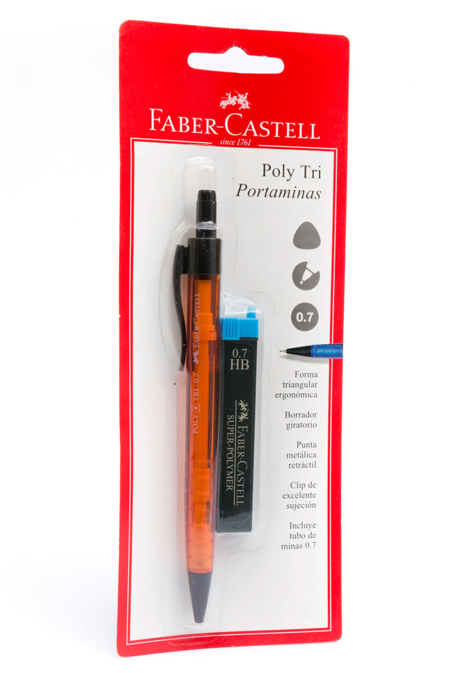 Portaminas Poly Try 0.7 Mm Con Minas Faber Castell