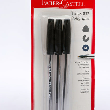 Boligrafo Lux Negro x3 Faber Castell