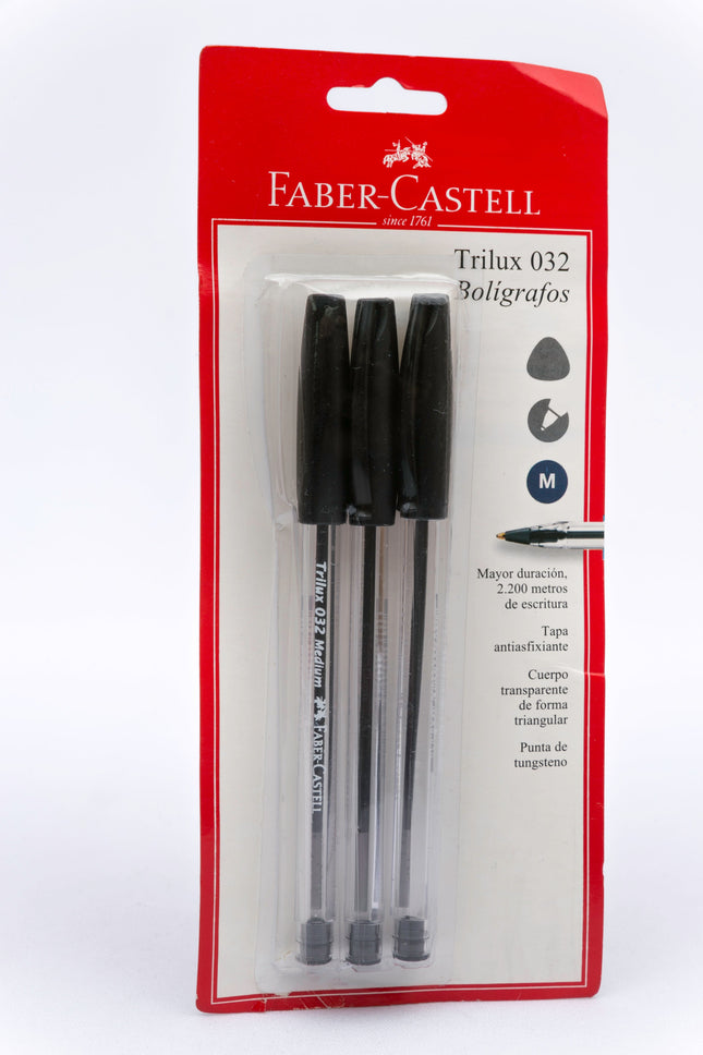 Boligrafo Lux Negro x3 Faber Castell