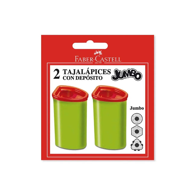 Sacapuntas Jumbo Con Deposito x2 Faber Castell