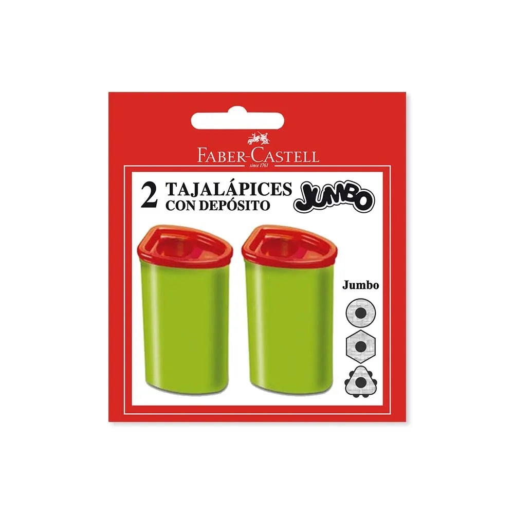 Sacapuntas Jumbo Con Deposito x2 Faber Castell