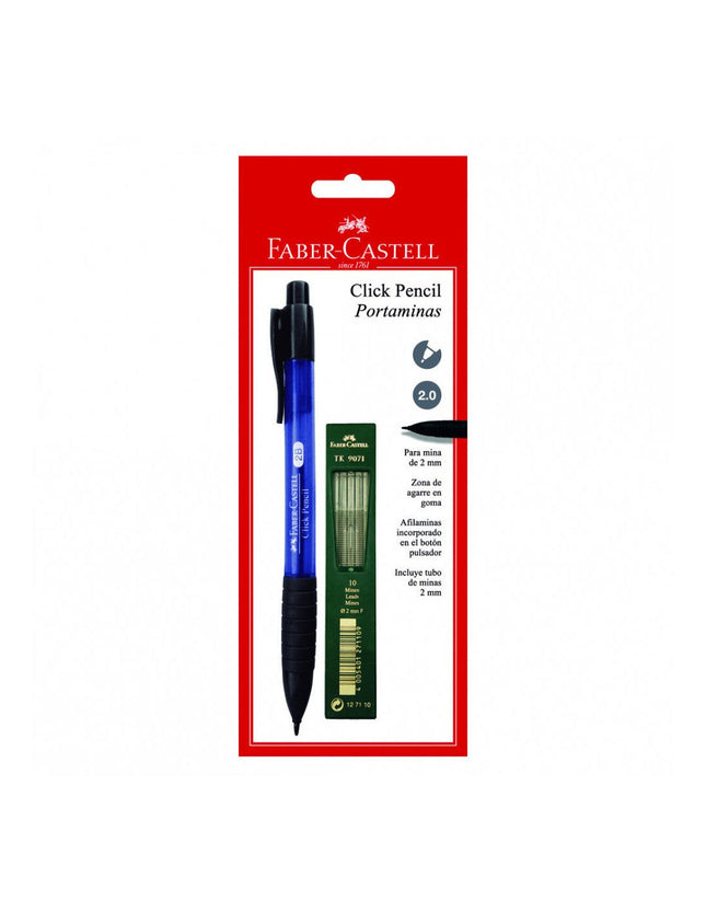 Portaminas Click Pencil 2 Mm Con Minas Faber Castell