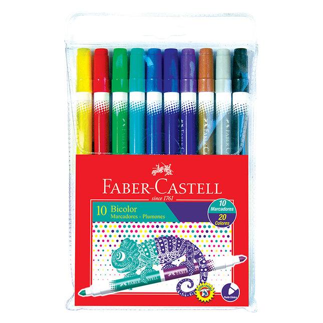 Plumones Bicolor x10 Faber Castell
