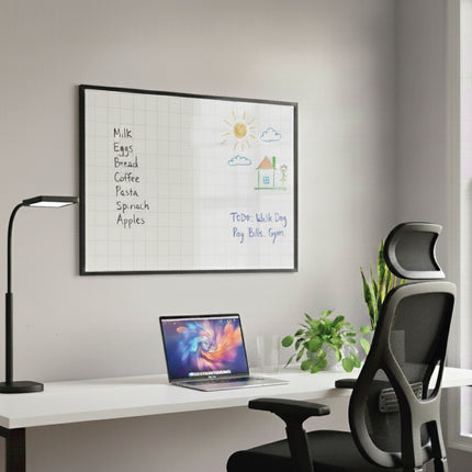 Tablero Acrílico Con Cuadrícula Marco Aluminio 60x80 cm | Artecma