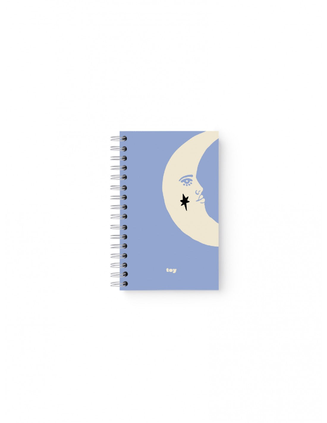 Cuaderno argollado mediano Luna Toy (14×22 cm), 80 hojas bond de 75 g/m², versión rayada o cuadriculada, argollado metálico, bolsillo interior y stickers decorativos sobre fondo blanco.