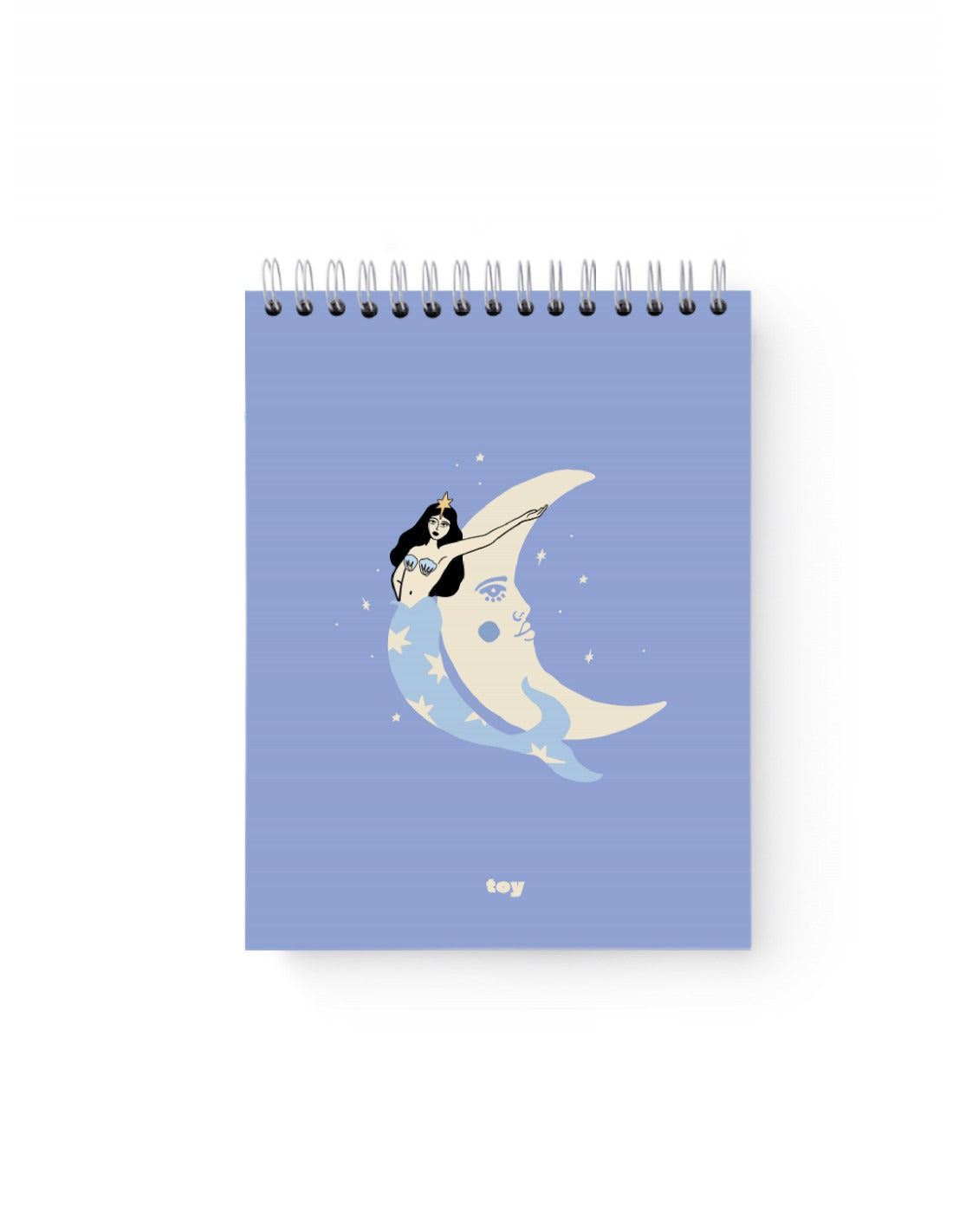 Sketchbook Toy Style ‘Luna Sirena’ con portada de sirena bajo la luna, 50 hojas blancas de 150 g. Disponible en tamaño carta y media carta.