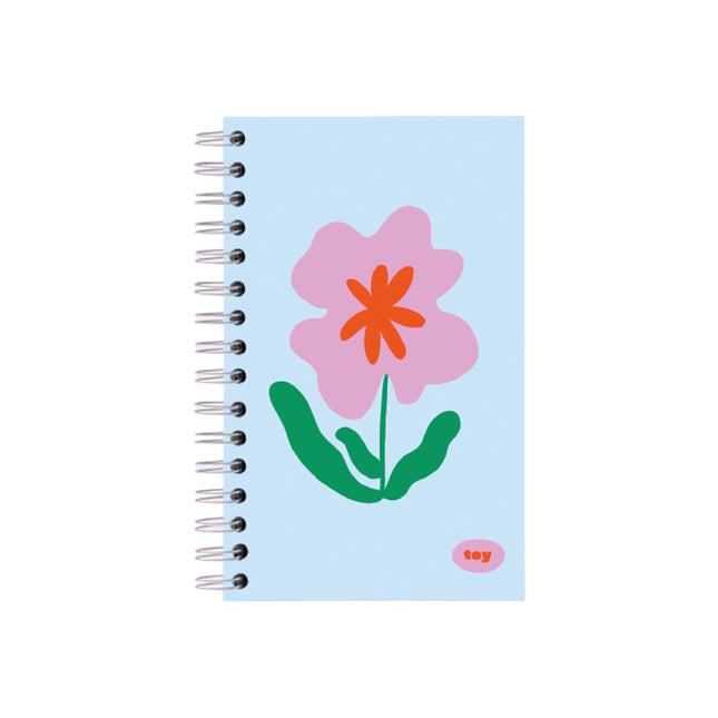 Cuaderno Argollado Mediano Floral Azul Claro Toy