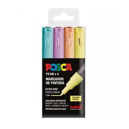 Marcador Acrílico 0.9-1.3 mm Pastel Set x4 | Posca