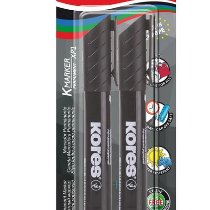 Marcador Permanente Negro 1.0 mm x2 | Kores