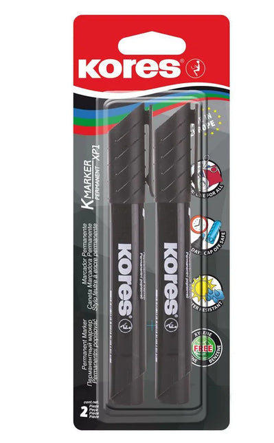 Marcador Permanente Negro 1.0 mm x2 | Kores