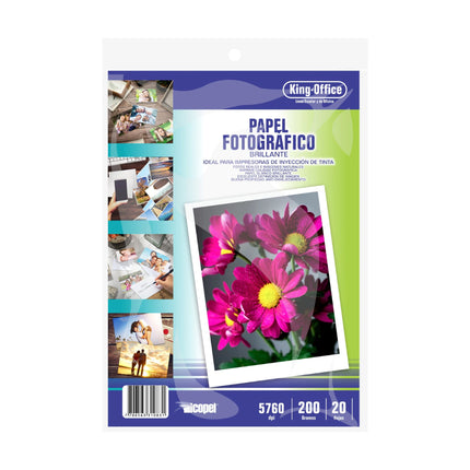 Papel Fotográfico Brillante 200 gr x20 Hojas | Icopel