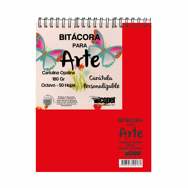 Bitácora Cartulina Opalina 1/8 180 gr 50 Hojas | Icopel