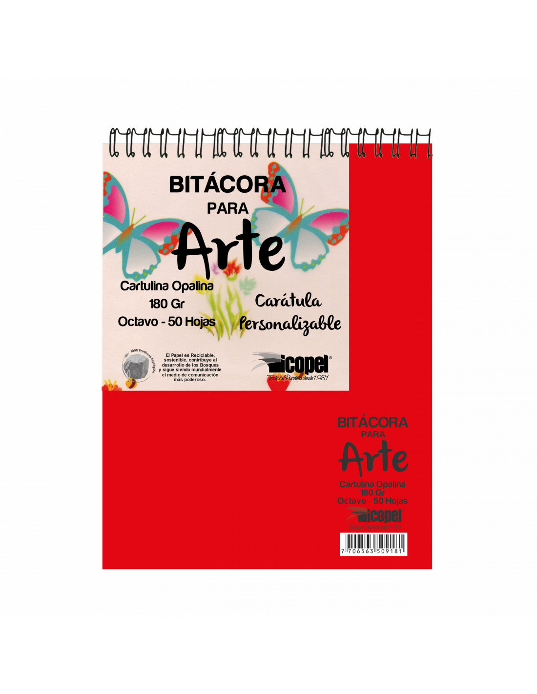 Bitácora Cartulina Opalina 1/8 180 Grs