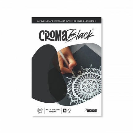 Block Croma Black A4 170 gr 30 Hojas | Icopel