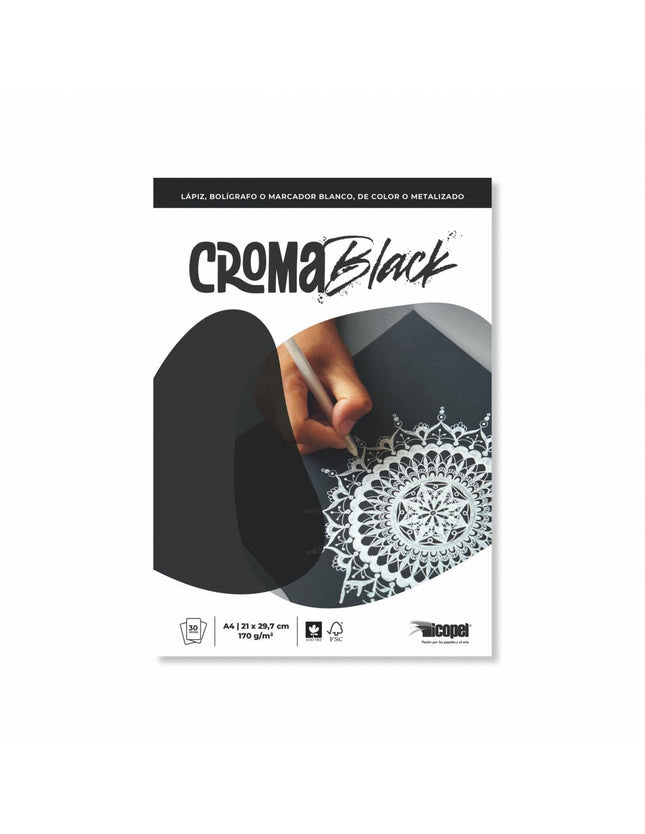 Block Croma Black A4 170 gr 30 Hojas | Icopel