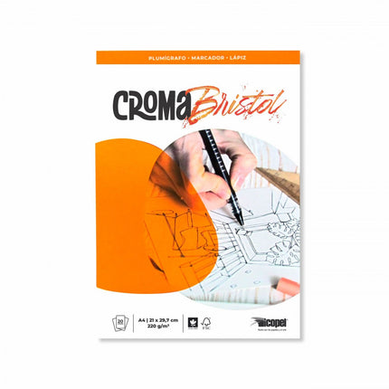 Block Croma Bristol A4 220 gr 20 Hojas | Icopel