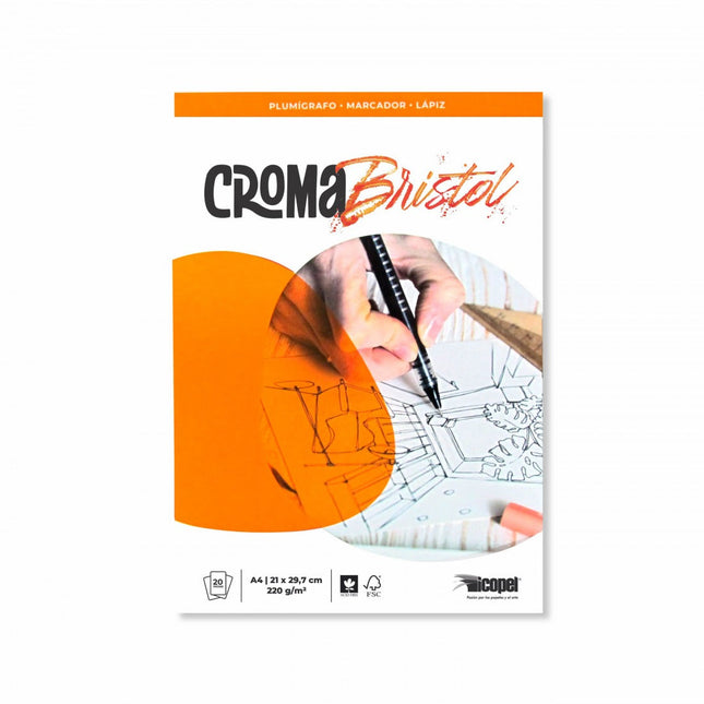 Block Croma Bristol A4 220 gr 20 Hojas | Icopel