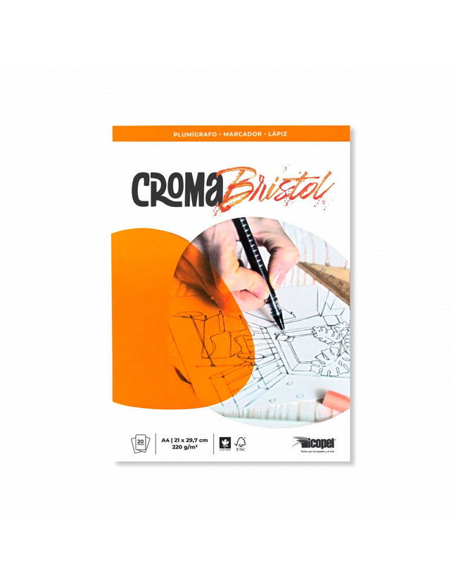 Block Croma Bristol A4 220 gr 20 Hojas | Icopel