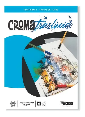 Block Croma Traslucido A4 115 gr 30 Hojas | Icopel