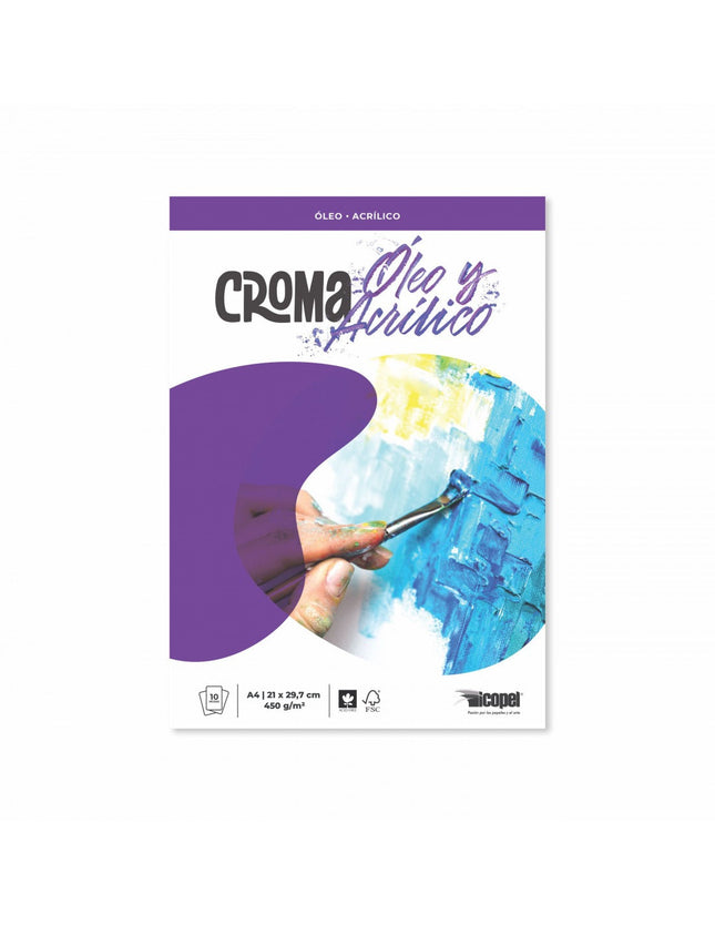 Block Croma Óleo Y Acrílico A4 50 gr 10 Hojas | Icopel