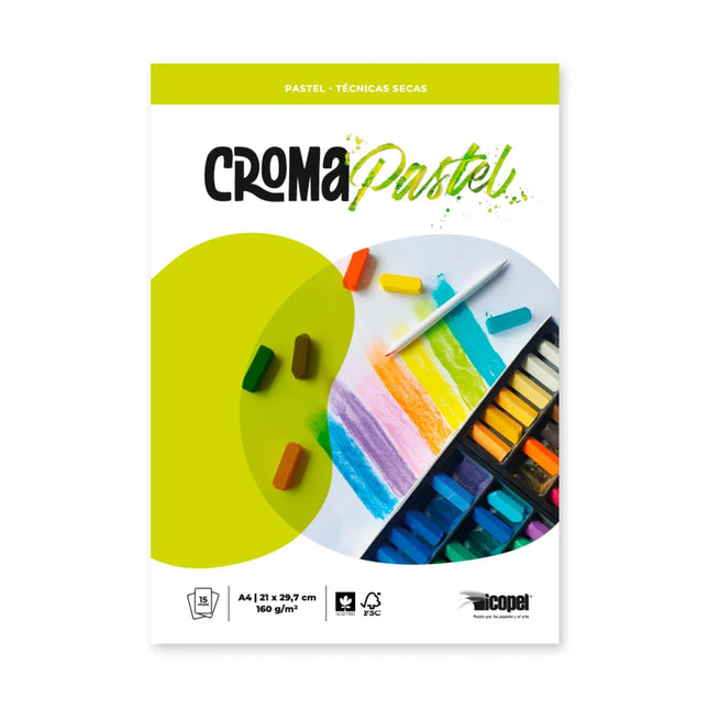 Block Croma Pastel A4 160 gr 15 Hojas | Icopel