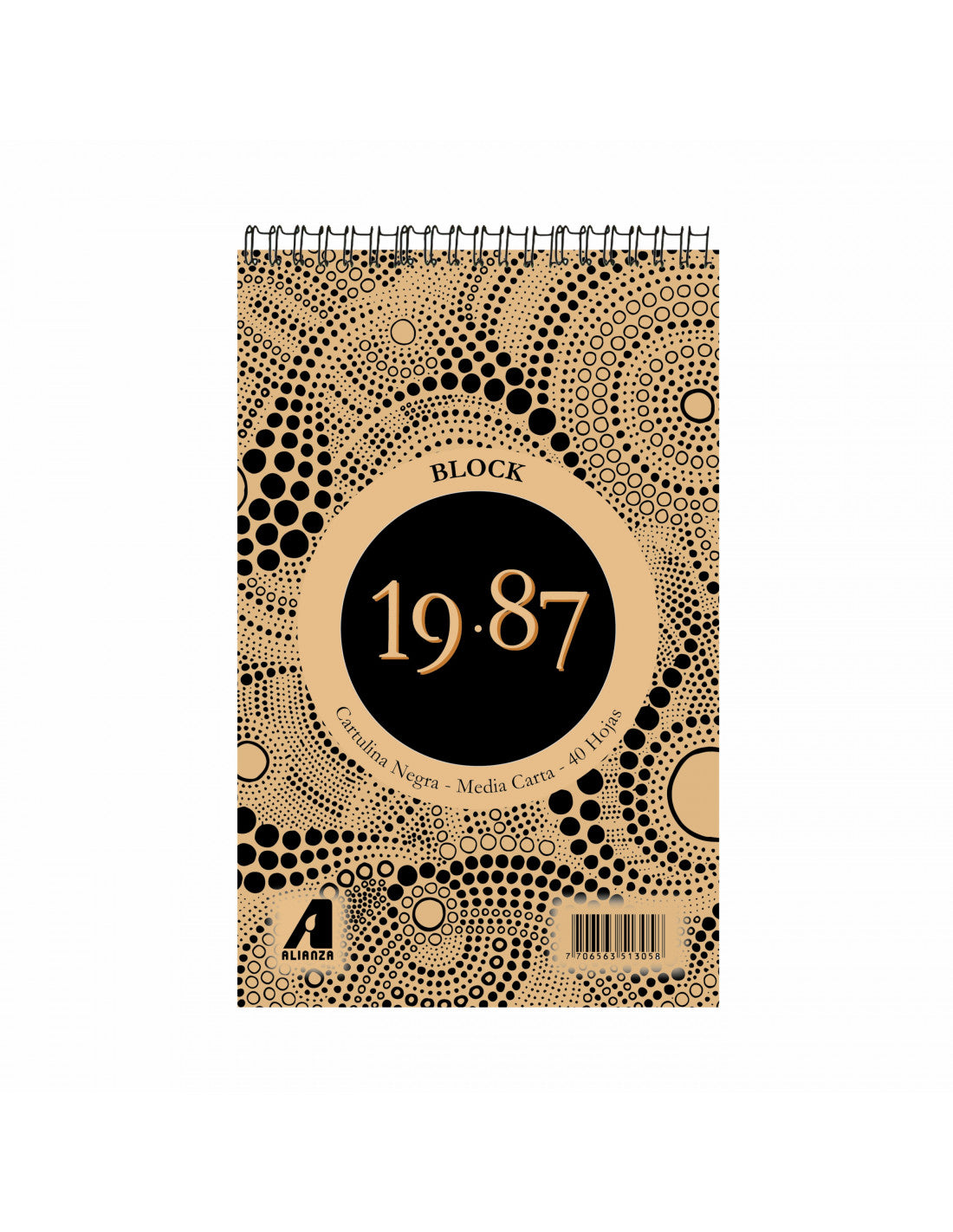 Bitácora Block 1987 Cartulina Negra media Carta