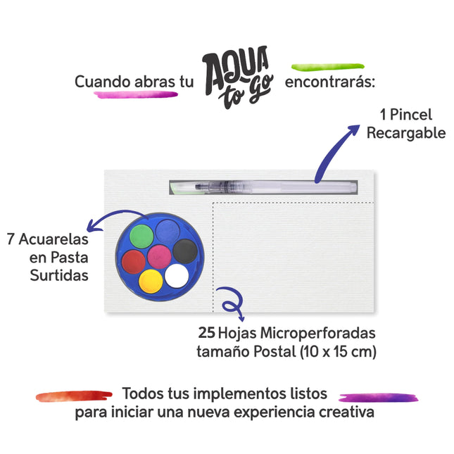 Block Aqua To Go 25 Hojas Con Accesorios | Icopel