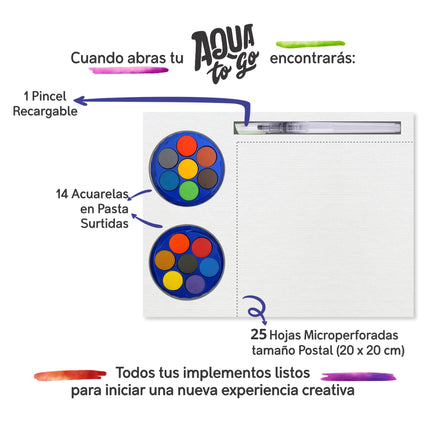 Block Aqua To Go 25 Hojas Con Accesorios | Icopel