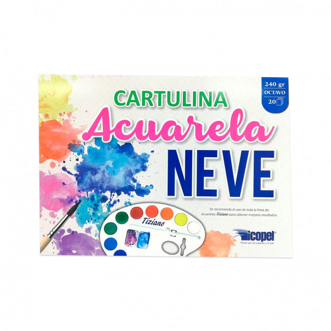 Block Acuarela Neve 1/8 240 gr 20 Hojas | Icopel
