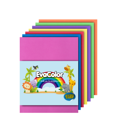 Foamy Evacolor colores surtidos x10 láminas para manualidades y decoración.
