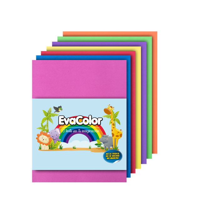 Foamy Evacolor colores surtidos x10 láminas para manualidades y decoración.