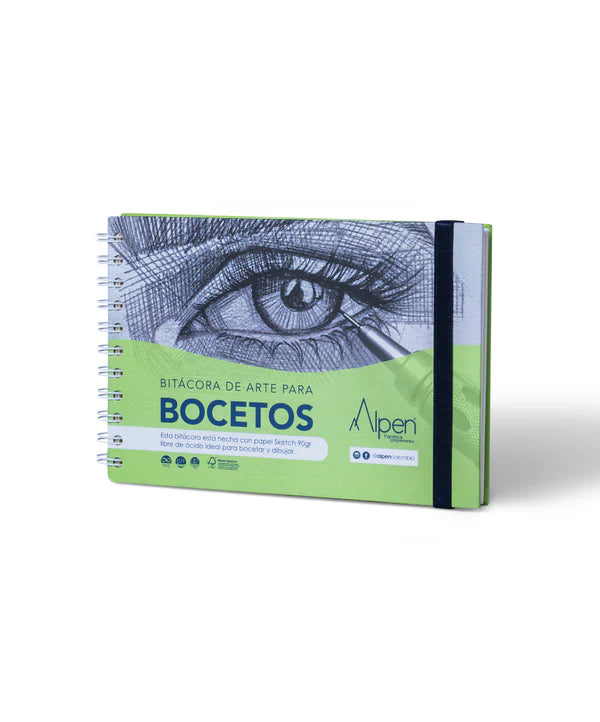 Bitacora De Arte Para Bocetos Media Carta 80 Hojas Alpen