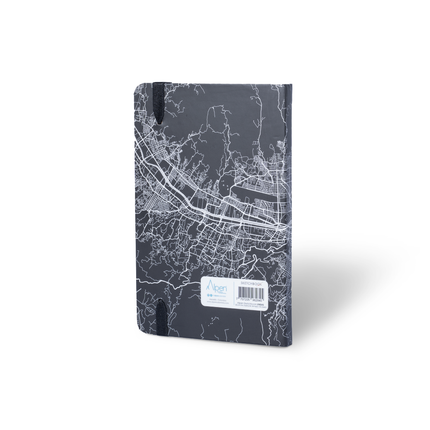 contraportada Sketchbook Alpen 22×14 cm con 84 hojas rayadas, tapa dura y banda elástica, ideal para escritura y organización.