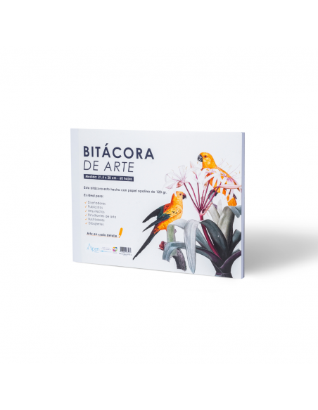 Bitácora de Arte Alpen tamaño carta con 60 hojas de papel opalina 120 g libre de ácido, ideal para diseñadores e ilustradores.