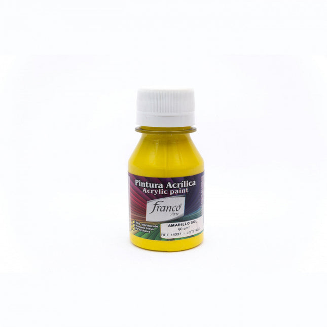 Pintura Acrílica Al Frío 60 ml Amarillo Sol Franco Arte