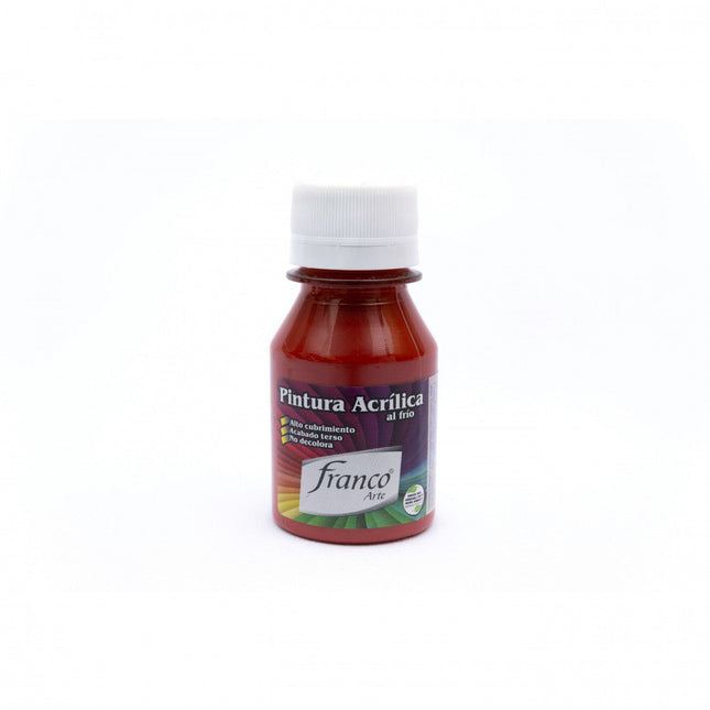 Pintura Acrílica Al Frío 60 ml Rojo Teja Franco Arte