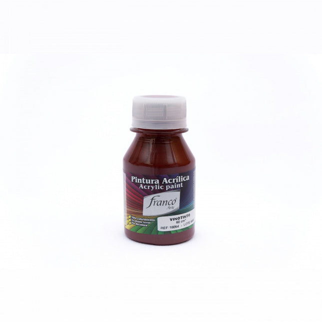 Pintura Acrílica Al Frío 60 ml Vinotinto Franco Arte