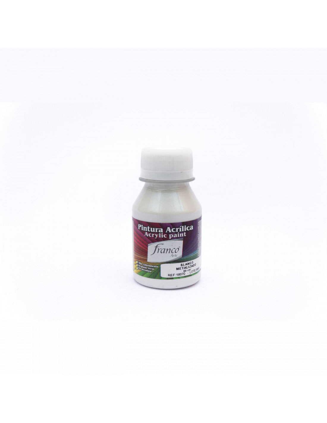 Pintura Acrílica Al Frío 60 ml Blanco Metalizado Franco Arte