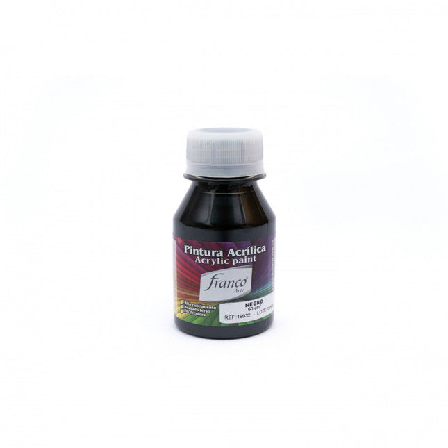 Pintura Acrílica Al Frío 60 ml Negro Franco Arte