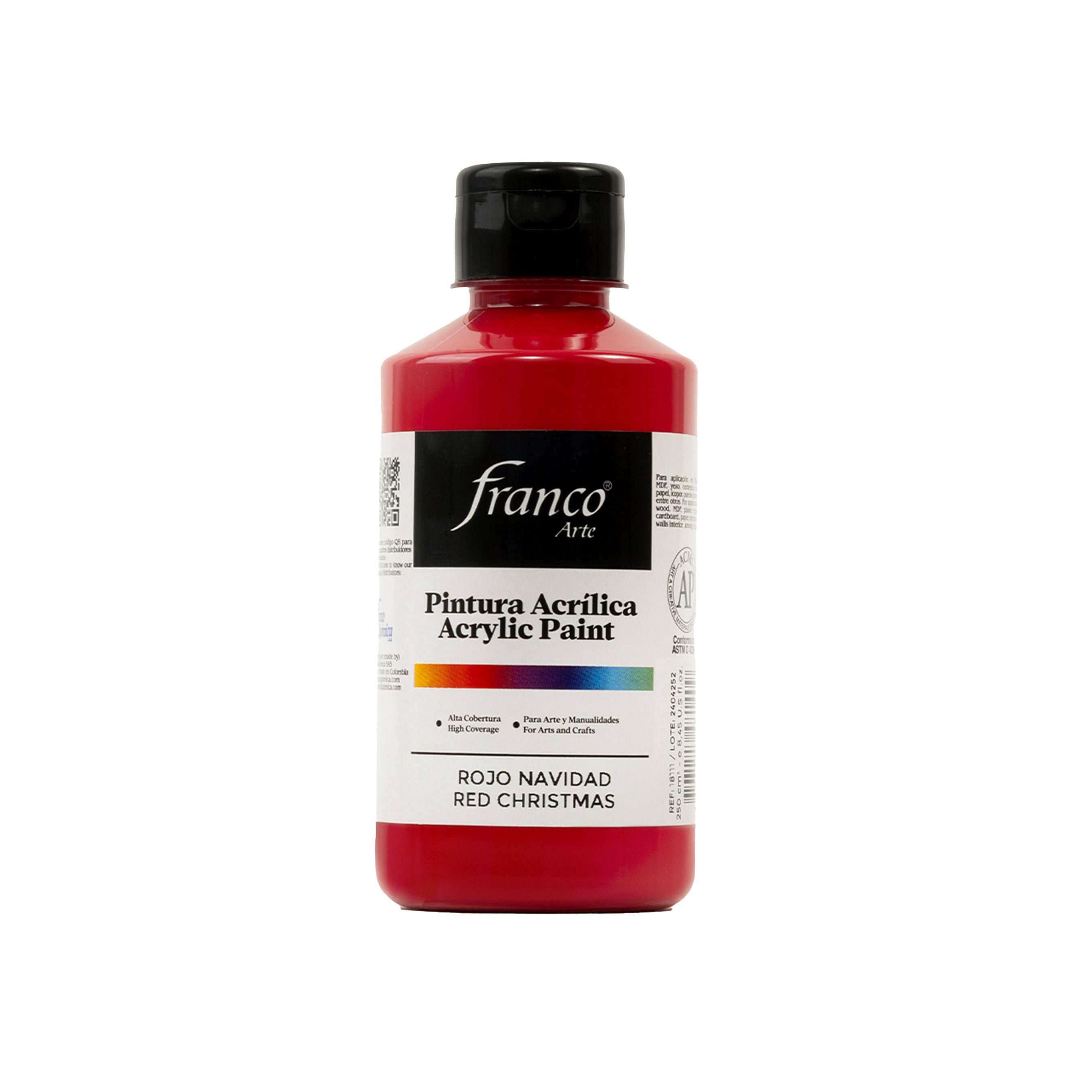 Pintura Acrílica Al Frío 250 ml Rojo Navidad Franco Arte