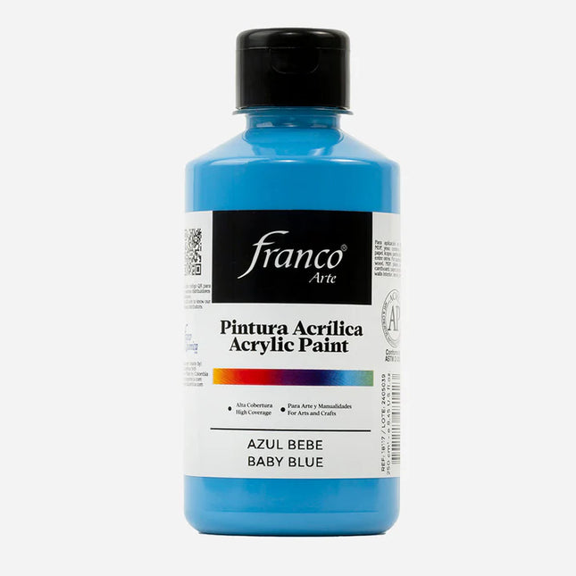 Pintura Acrílica Al Frío 250 ml Azul Bebé Franco Arte